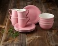 Reggeli szett 12 darab, mint a Villeroy & Boch, Color Loop Rose, prémium porcelán, rózsaszín