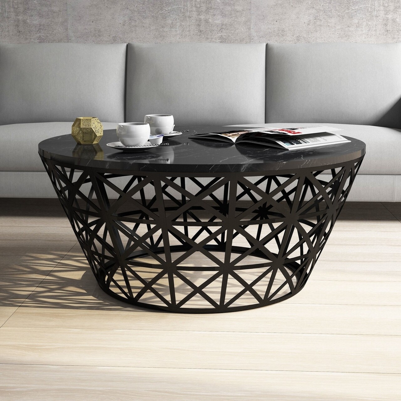 Stil Black Dohányzóasztal, Hommy Craft, 90x90x38 cm, fekete