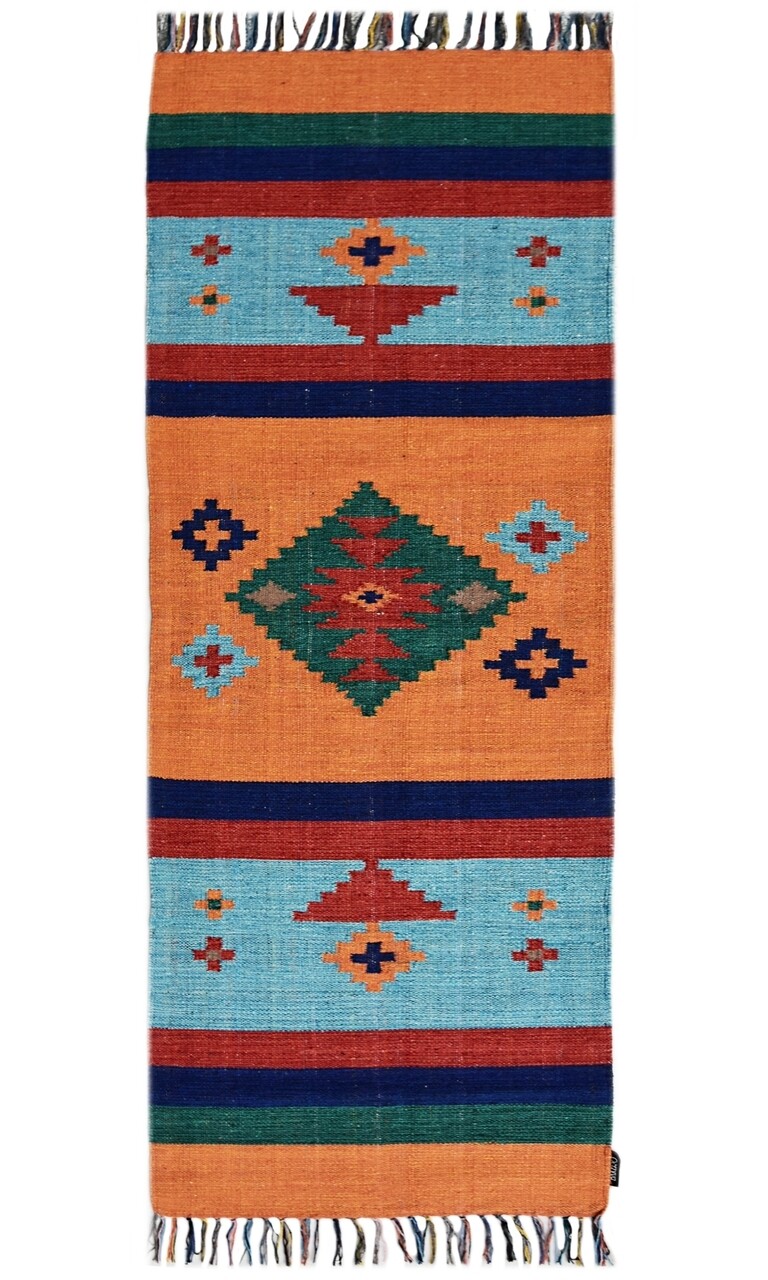 Kilim Szőnyeg, Country Modern 346, Baketo, 100% pamut,kézzel megmunkált, 60x200 cm