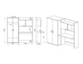 Gyermekszobabútor, Bedora, City 5014, 180 x 52,5 x 180 cm, forgácslap, sonoma / citrom