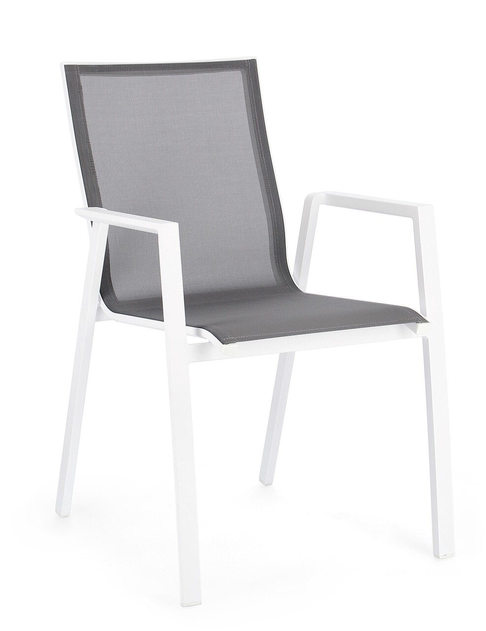 Krion kerti szék, bizzotto, 56 x 61.5 x 88 cm, alumínium/textilén 1x1, fehér