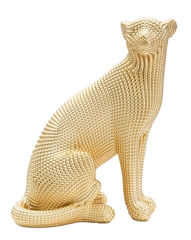 Leopard Dekoráció, Mauro Ferretti, 23x15.5x29 cm, poligyanta, aranyszín