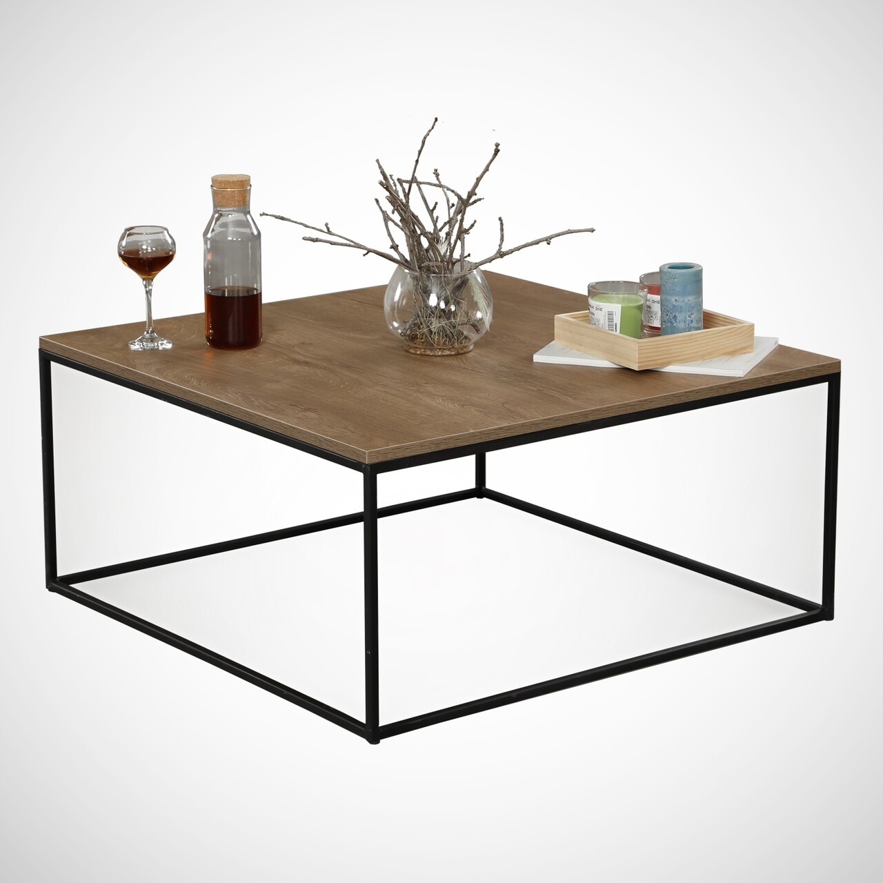 Poly Caucasian Dohányzóasztal, Comforty, 75x75x43 cm, tölgyszín