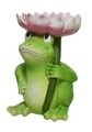 Frog w flower Kerti dekoráció, Decoris, 18.6x16.7x26.2 cm, poligyanta, rózsaszín