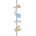 Etajera de colt extensibila pentru baie York Telescopic, iDesign, 28x20.5x150 cm, otel, argintiu