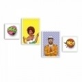 Set 4 tablouri decorative, Alpha Wall, Yes! No!, 100% MDF, multicolor