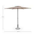 Samba Kerti/terasz napernyő, Bizzotto, Ø 270 cm, oszlop Ø 38 mm, acél/poliészter, szürke