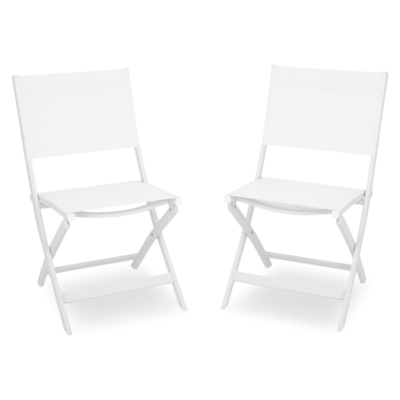 Breeze 2 db Összecsukható szék, L.63 l.50 H.88, alumínium, fehér