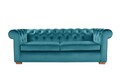 Oxford Chesterfield Kihúzhatós kanapé, 88x216x75 cm, 3 személyes, azúr
