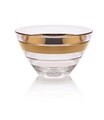 Egyedi tál, Vidivi, Baguette, H.8,5 cm x M.14 cm, üveg, átlátszó / arany