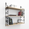 Armoni Fali polc, Decormet, 3 szintes, 72x20x80 cm, krémszín/fekete