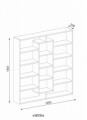Biblioteca Wooden Art, Ample Wenge Birch, 125x135.7x22 cm