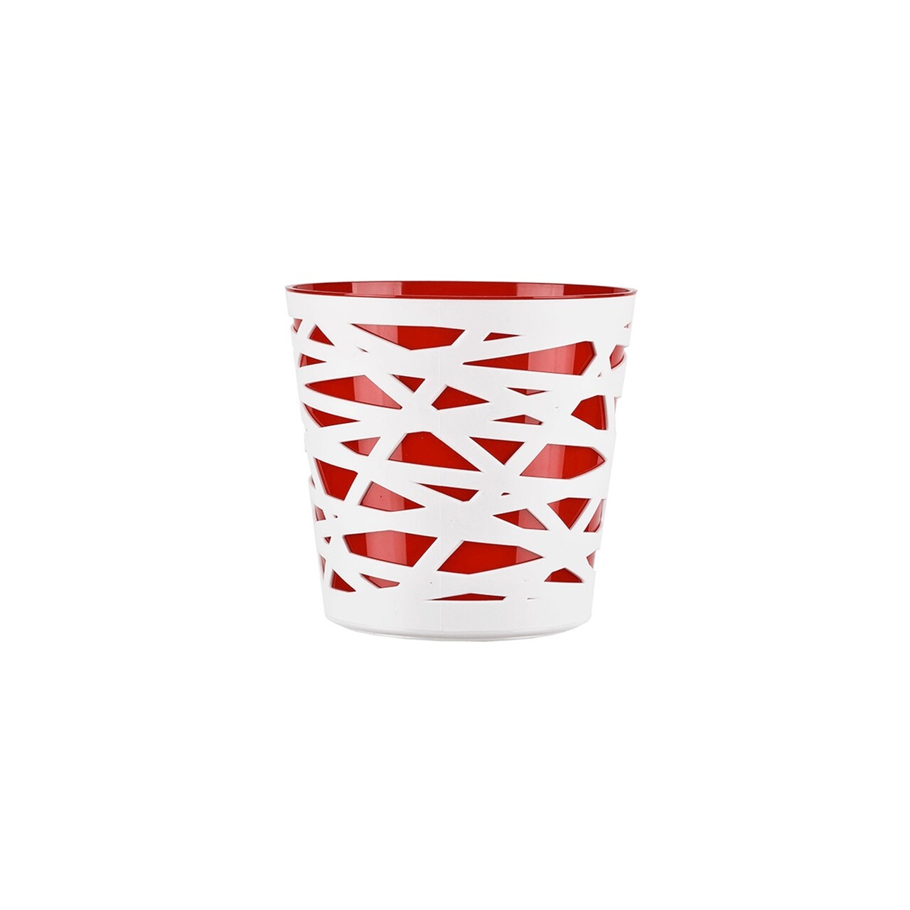 Beti Virágkaspó, 15 cm, műanyag, piros/fehér