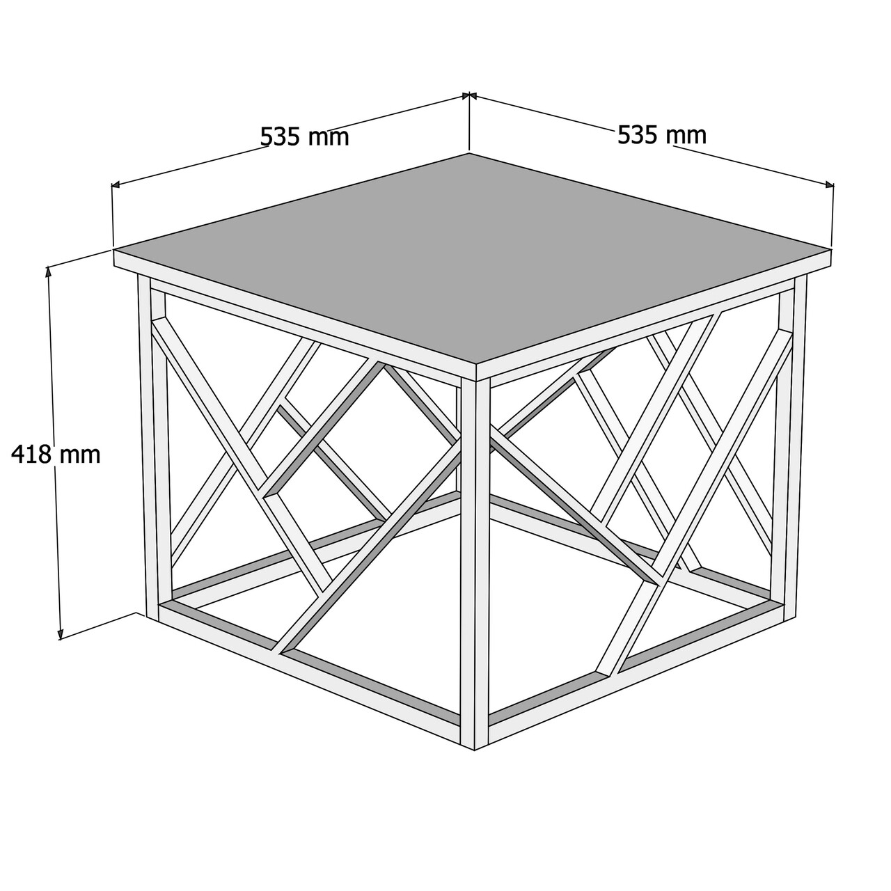 Woda White Dohányzóasztal, Puqa Design, 53,5x53,5x41,8 Cm, Fehér