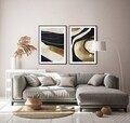 Styler Kép, Black & Gold II, 50 x 70 cm, MDF, színes