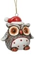 Owl w dot Gömb, Decoris, 7,5x5,5 x 7 cm, terrakotta, többszínű
