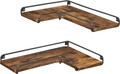 L-shape 2 db Sarokpolc, Vasagle, 40 x 29 x 4 cm, PAL/acél, rusztik barna