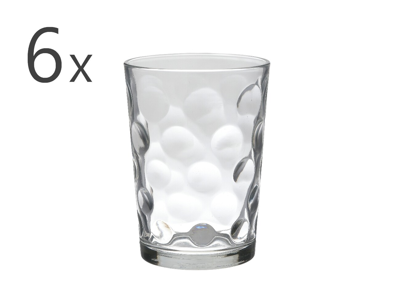 6db buborékos vizes pohár készlet, InArt, 9 x 12 cm, 500 ml, üveg