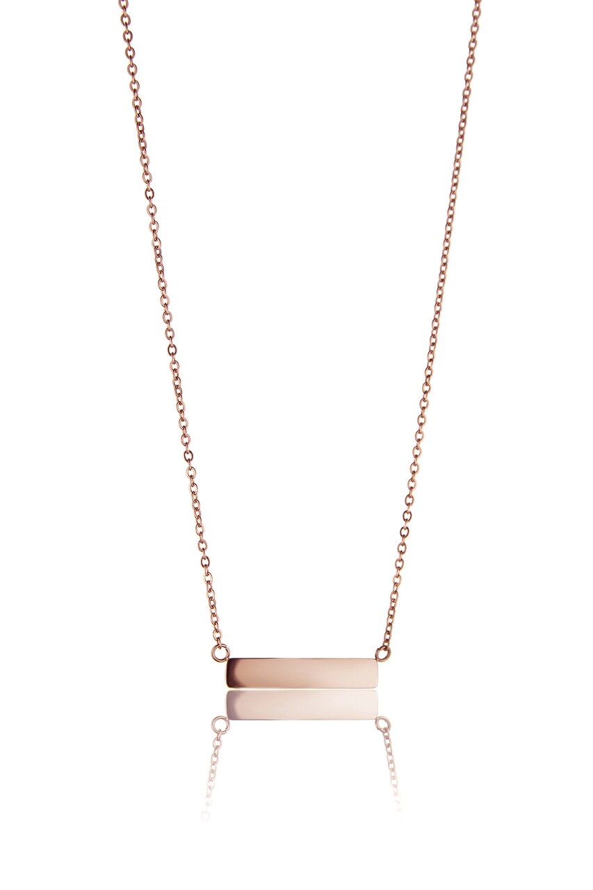 Lánc Medállal, Emily Westwood, Rose Gold Bar Necklace, Rozsdamentes Acél, Arany