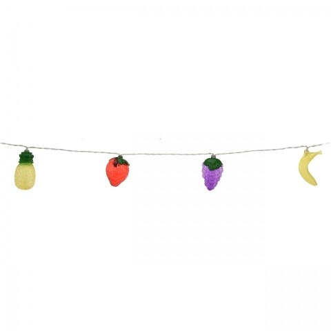 Girland 10 Party Fruits LED-del, 43 cm, polipropilén, többszínű