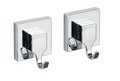 2 db öntapadó törülközőtartó készlet, Weko, Quadro Vacuum-Loc®, 6 x 7 x 5 cm, rozsdamentes acél / műanyag
