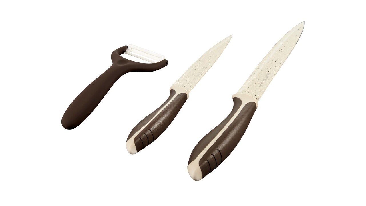 Brown Stone 2 db Zöldségtisztító kés, Ambition, rozsdamentes acél