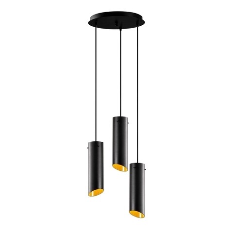 Lustra Sivani MR - 979, Opviq, 35 x 114 cm, 3 x E27, 100W, negru/galben