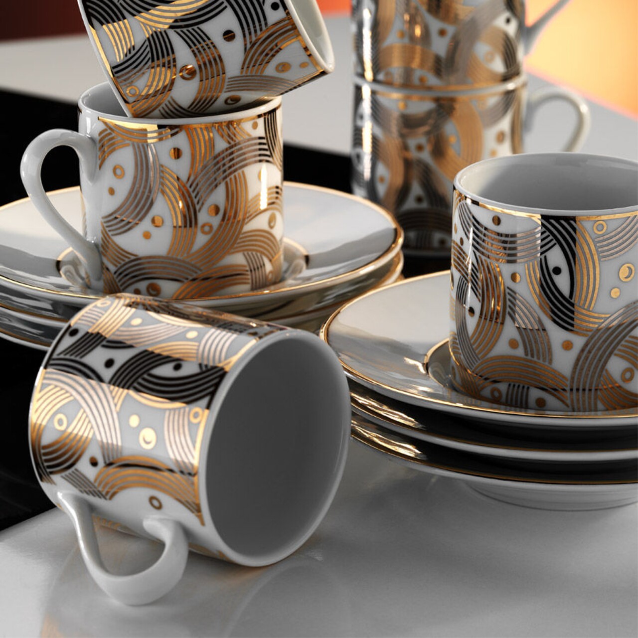 Kutahya Porselen Kávés készlet, RU12KT4307055, 12 darabos, porcelán