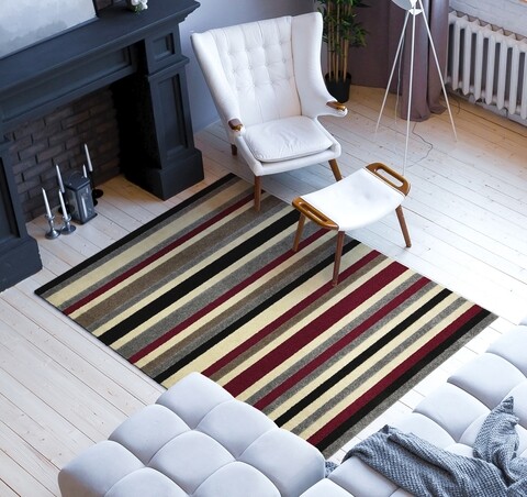 Stark Silver-Maroon szőnyeg, Bedora, 240 x 160 cm, 100% polipropilén, többszínű