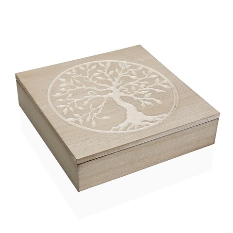 Tree Ékszerdoboz 9 rekesszel, Versa, 24 x 24 x 6 cm, fa