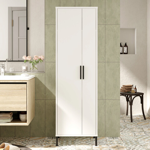 Yurudesign Konyhai szekrény, 50.4x35.7x165 cm, PAL, fehér