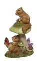 One under mushroom one on top of mushroom Dísz, Decoris, 9.5x12x18.5 cm, poligyanta, zöld