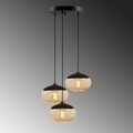 Kandalló csillár MR - 868, Opviq, 50 x 113 cm, 3 x E27, 100 W, fekete / méz