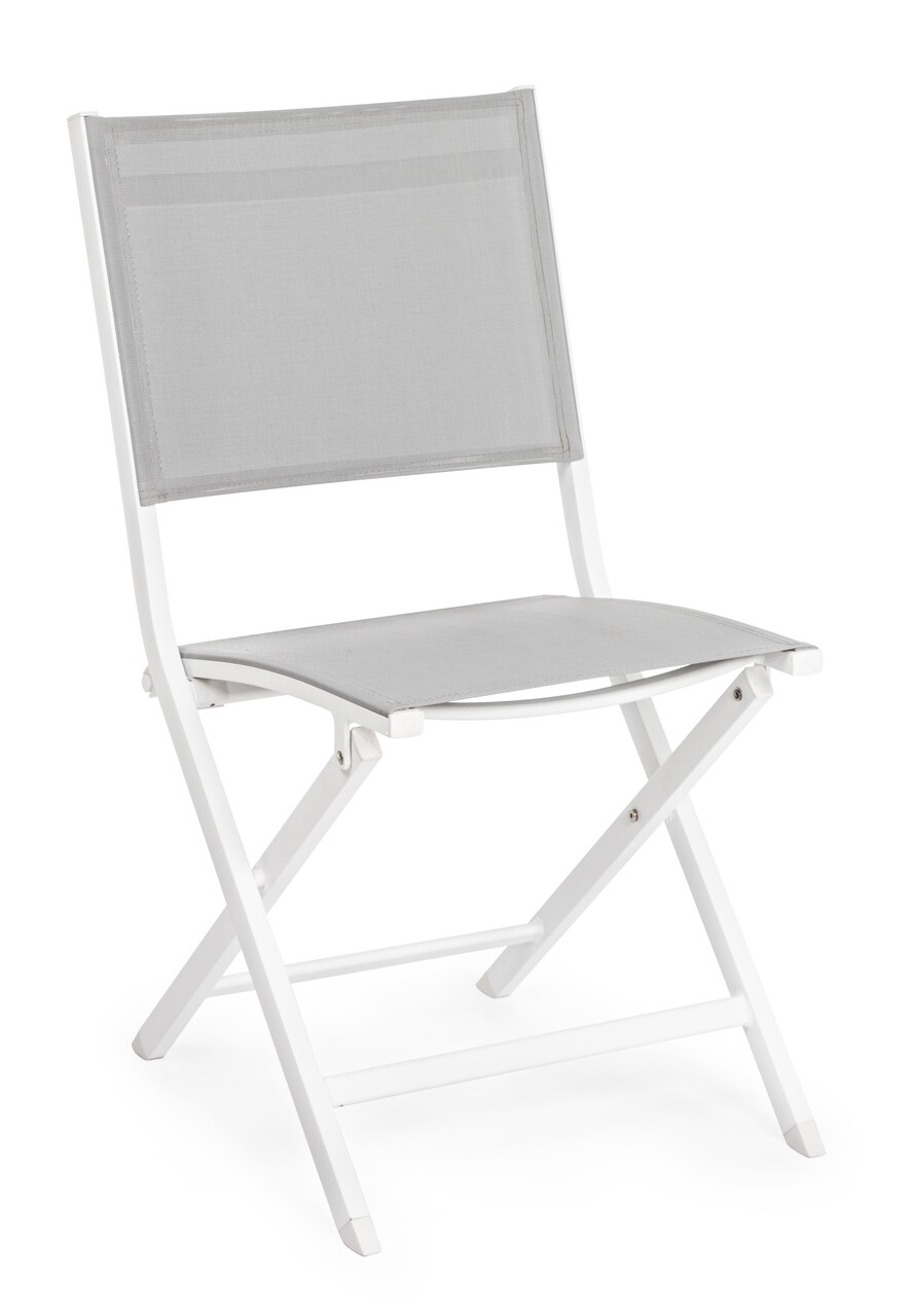 Elin összecsukható kerti szék, bizzotto, 47x57x88 cm, alumínium/textil, fehér