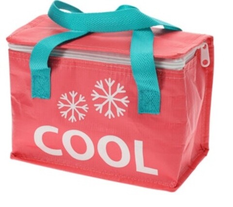 Cool Hőszigetelt táska, 4L, 21.5x12x16 cm, polipropilén, rózsaszín