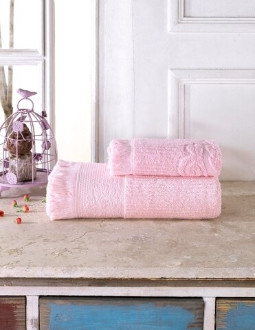2 db Biella fürdőlepedő készlet, 100% pamut, rózsaszín
