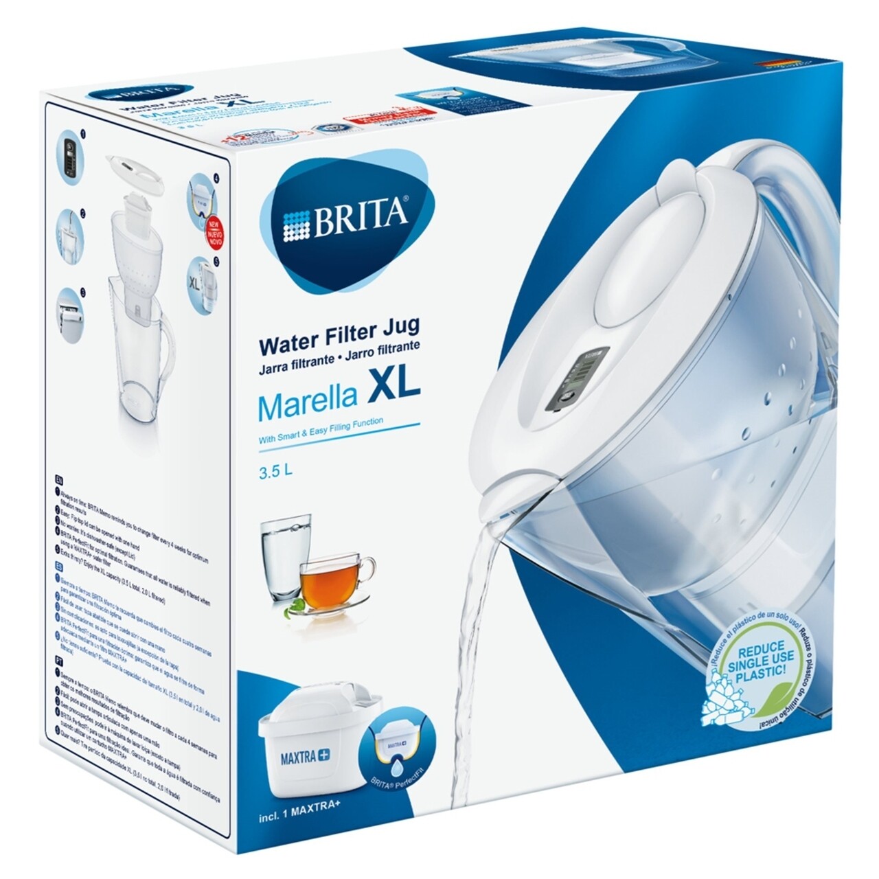 BRITA Szűrőpohár Marella XL 3,5 L Maxtra+ Fehér)