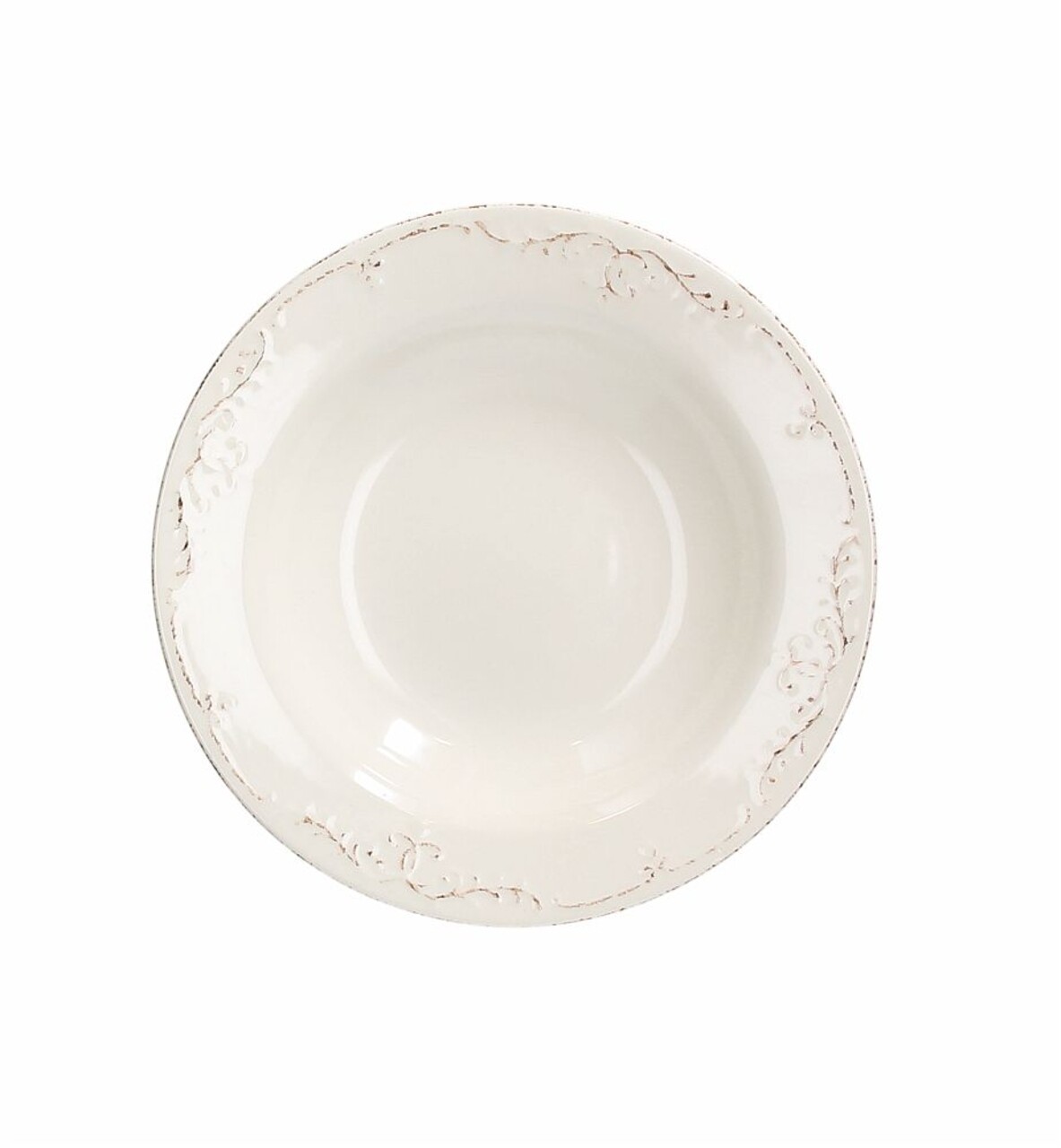 Mély tányérok, Tognana, Shabby Siena, 23 cm Ø, kerámia, fehér