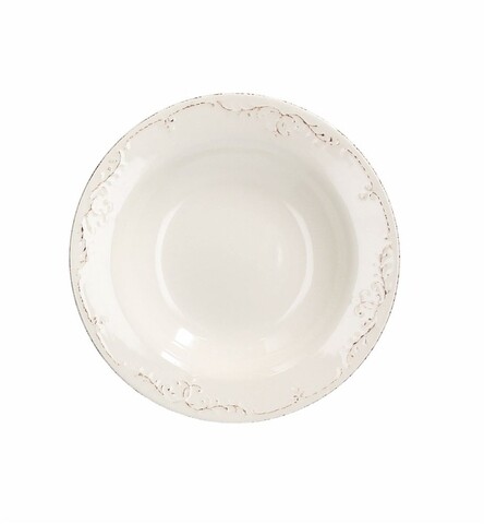 Mély tányérok, Tognana, Shabby Siena, 23 cm Ø, kerámia, fehér