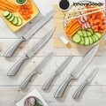 Spartan InnovaGoods Késkészlet fa tartóval, 7 darabos, rozsdamentes acél/fa