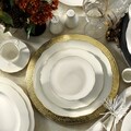 Evőeszközök, 83 db, Kutahya Porselen, BNILY83YT20, porcelán, fehér / arany