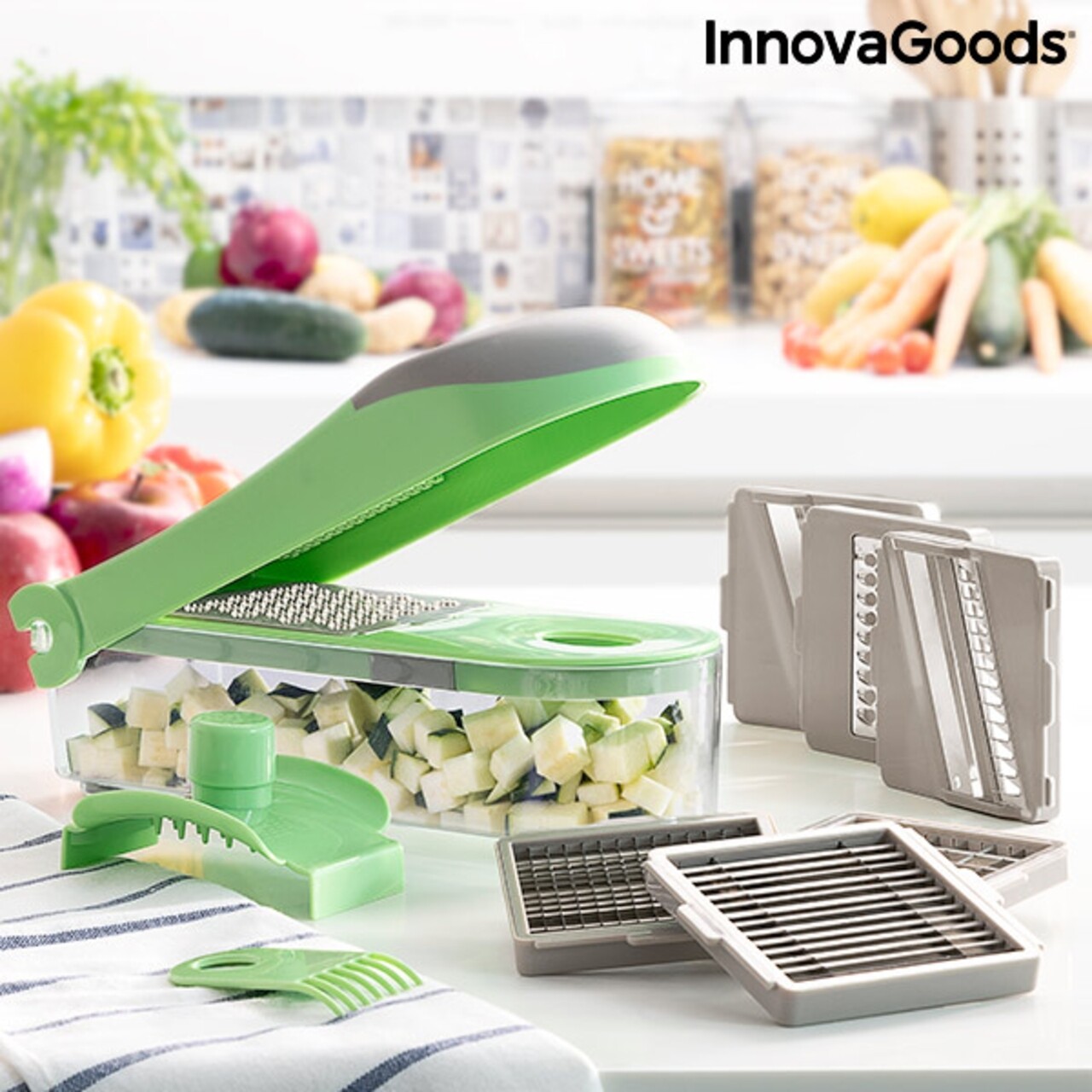 Choppie Expert InnovaGoods 7 az 1-ben Zöldség kés, reszelő és recept kiegészítő