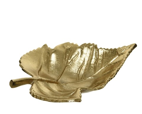 Leaf Szervírozó tál, Dekor, 22,5x17x5 cm, alumínium, arany