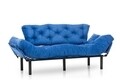 Nitta Triple, Futon Kihúzható kanapé, 3 személyes, 225x70 cm, fém, kék