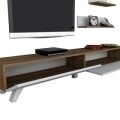 Comoda TV cu rafturi, Wooden Art, Caterina White Walnut, 180x32.6x29.5 cm