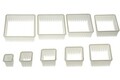 Set 9 forme pentru biscuiti Square, Silikomart, 3x3 cm - 11x11 cm, nailon