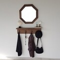 Set oglinda si cuier V104, Neostill, 60 cm/80 x 18 cm, walnut