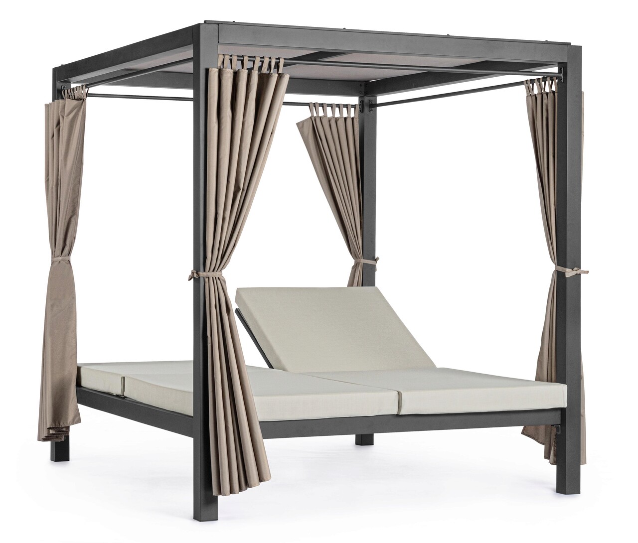 Dream nappali ágy, bizzotto, 188 x 208 x 205 cm, alumínium/textil/poliészter, szénszín