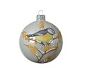 Bird Gömb, Decoris, Ø8 cm, üveg, ezüst / sárga