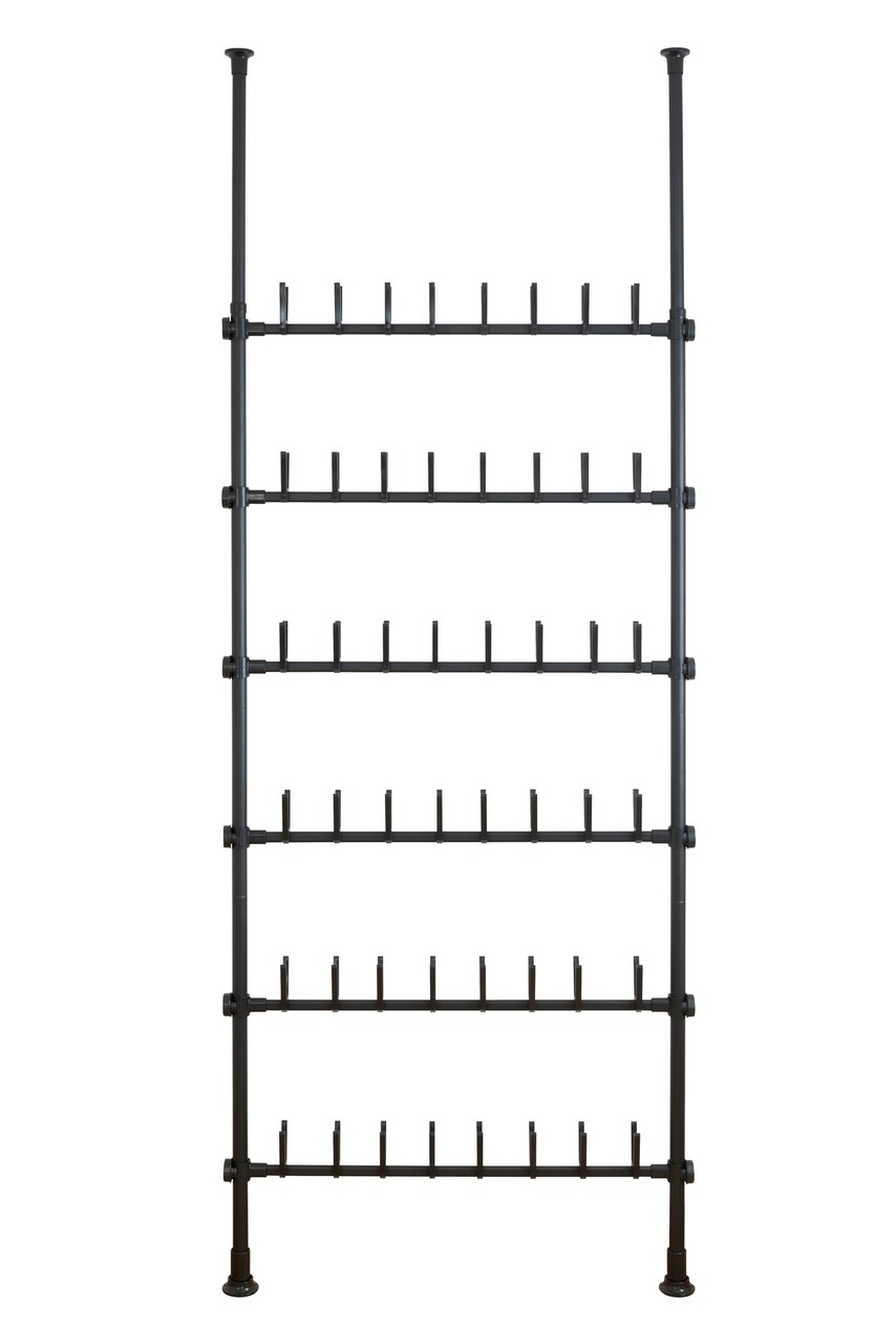 Hosszabbítható cipőtartó, wenko, herkules kihúzható polc, 48 pár, rozsdamentes acél / műanyag / polipropilén, fekete